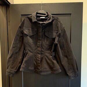 Good American Black Denim-Style Jacket